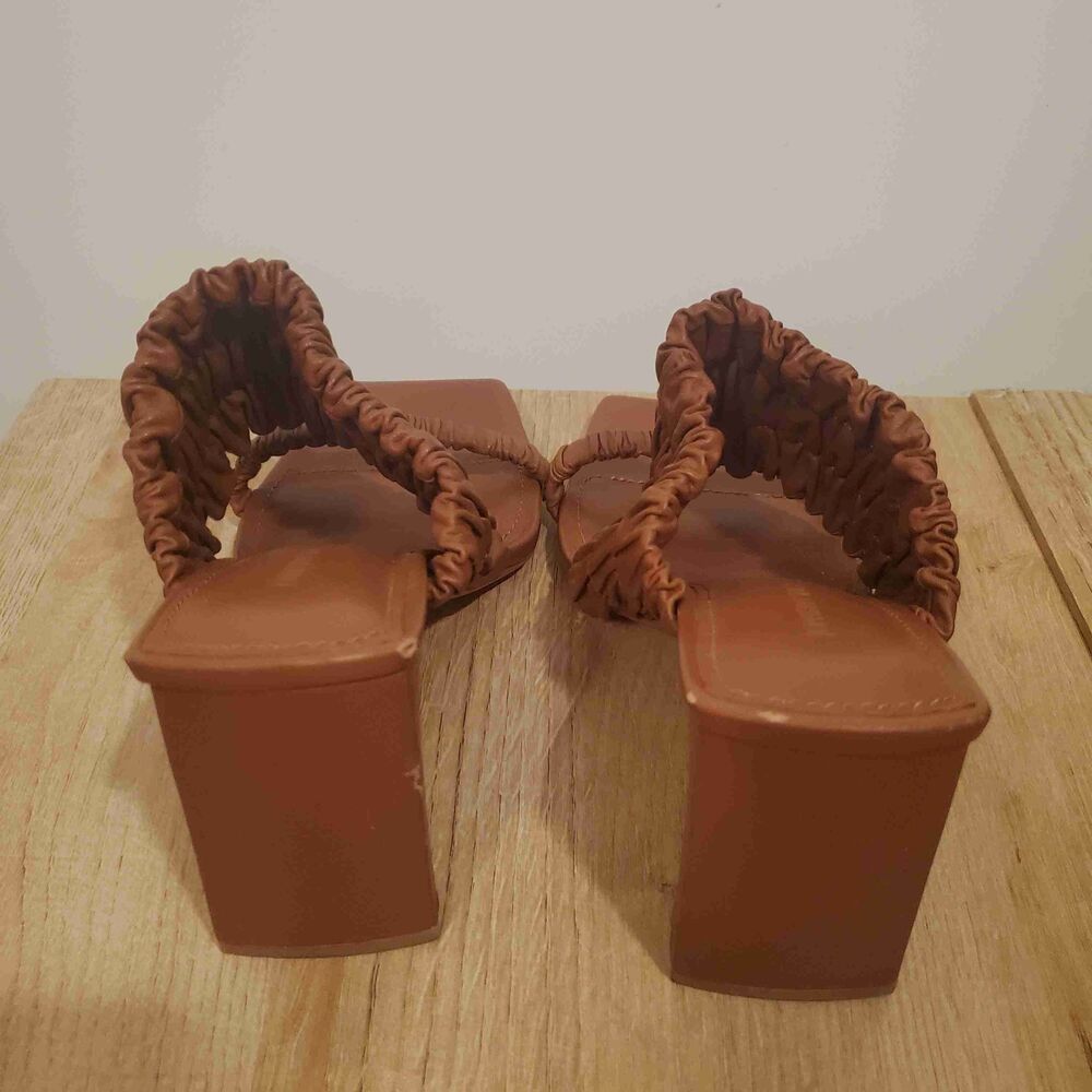 Jonathan Simkai Felix Elastic Block Heel Mules Si… - image 4